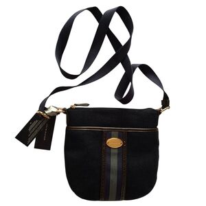 NWT Tommy Hilfiger Navy Green Fabric Crossbody Bag